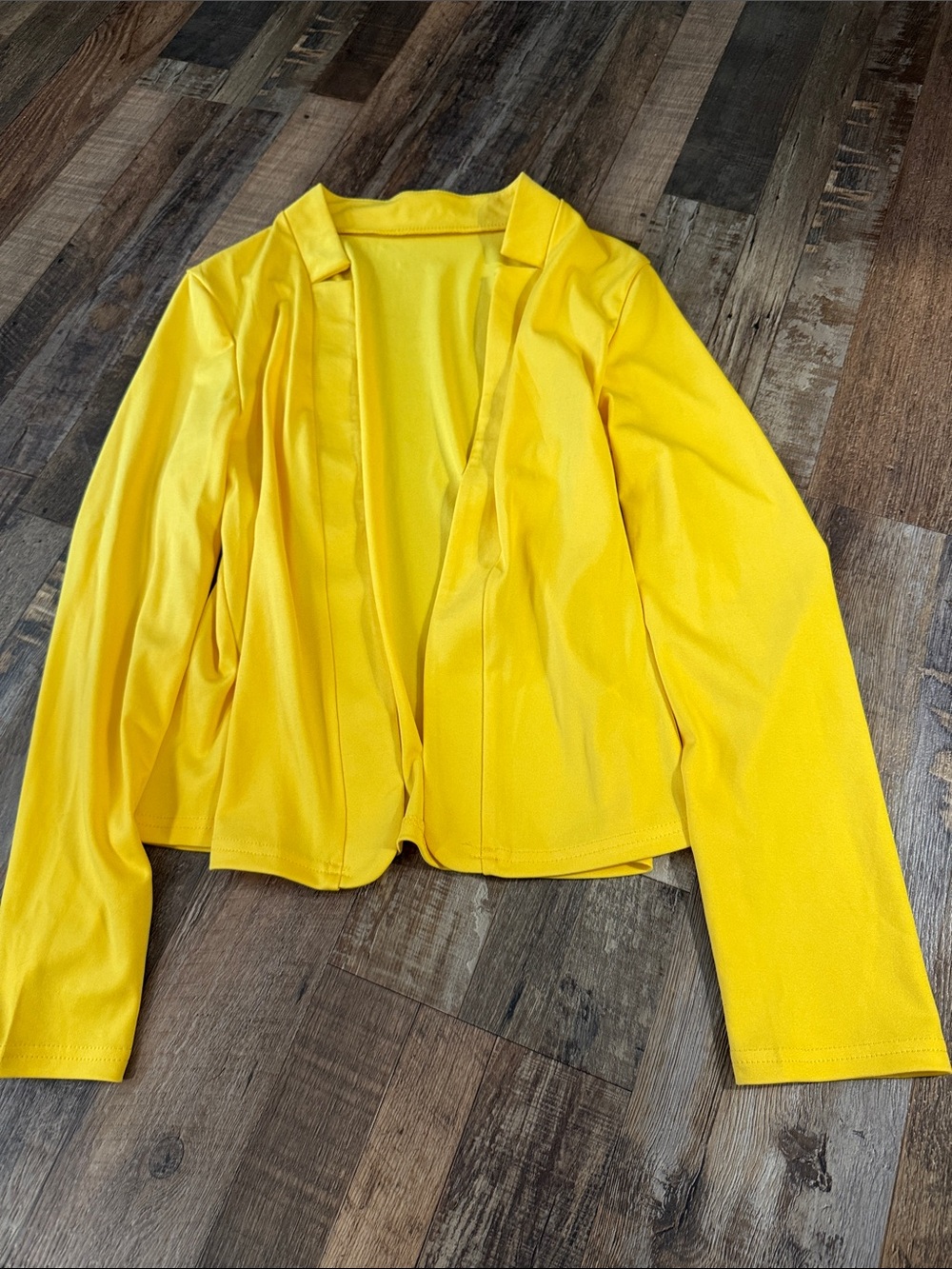 SHEIN Yellow Open Front Blazer Jacket
